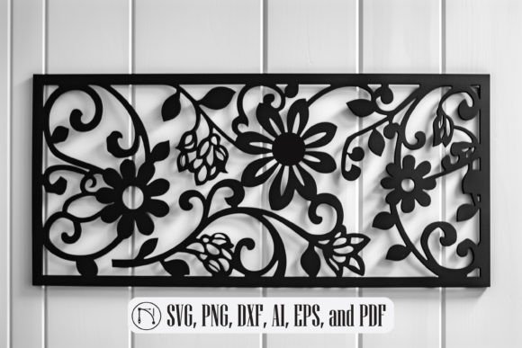 Download Laser Cut Floral Panel SVG Cut File - Panel Collection