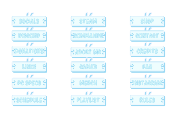 Download Twitch Panels Cute Bunny Overlays - Panel Collection